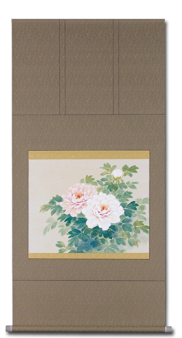 牡丹 出口華凰（尺八横）肉筆！ 花鳥画 - 掛け軸（掛軸）販売通販なら掛け軸総本家